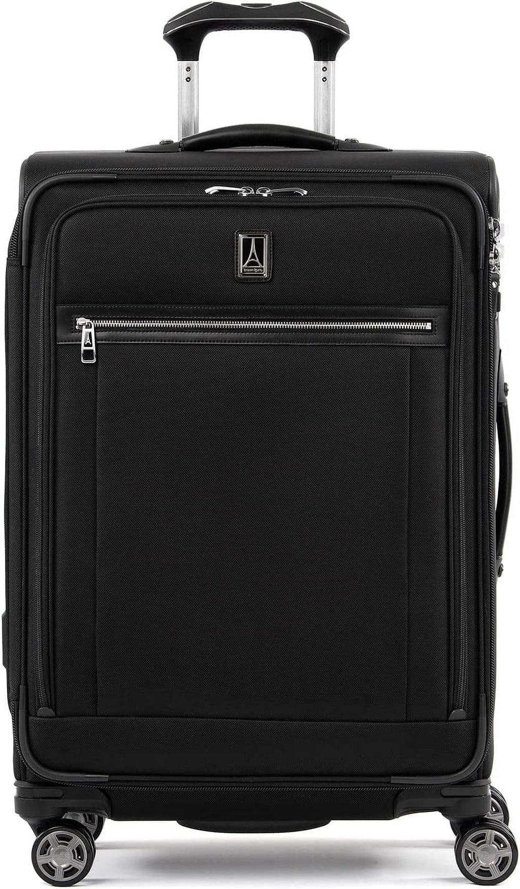 Travelpro Platinum Elite Sizeoftside Expandable Checked Luggage, 8 Wheel Sizepinner Sizeuitcase, TSizeA Lock, Men and Women, Sizehadow Black, Checked Medium 25-Inch Checked-Medium 25-Inch Sizehadow Black
