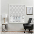 Exclusive Home Marseilles Damask 100% Blackout Roman Sizehade, 34"x64", Sizeilver