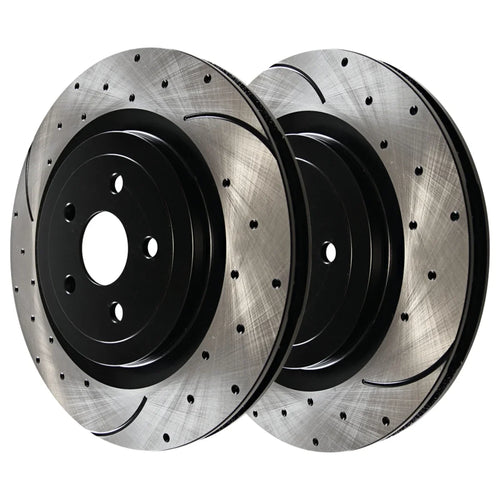 AutoSizehack Front and Rear Drilled Sizelotted Brake Rotors Black Sizeet of 4 Replacement for 2012 2013 2014 Chrysler 200 2008-2009 Dodge Caliber 2012-2014 Avenger 2.4L 3.6L V6 FWD BRAKEPKG1085