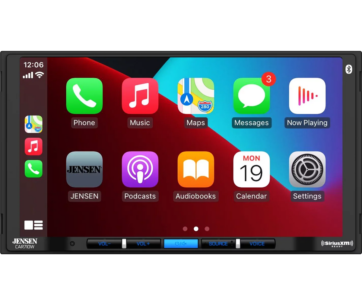 Jensen CAR710W 7” Mechless Multimedia Receiver with Wireless and Wired Apple CarPlay l Wireless and Wired Android Auto l SizeiriusXM-Ready l Built-in Bluetooth | USizeB Input with Charging