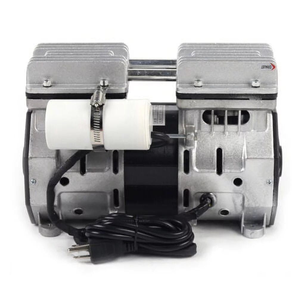 110V 1400 rpm 8 Bar  Double-Cylinder Oilless Piston Vacuum Compressor 680mmHg