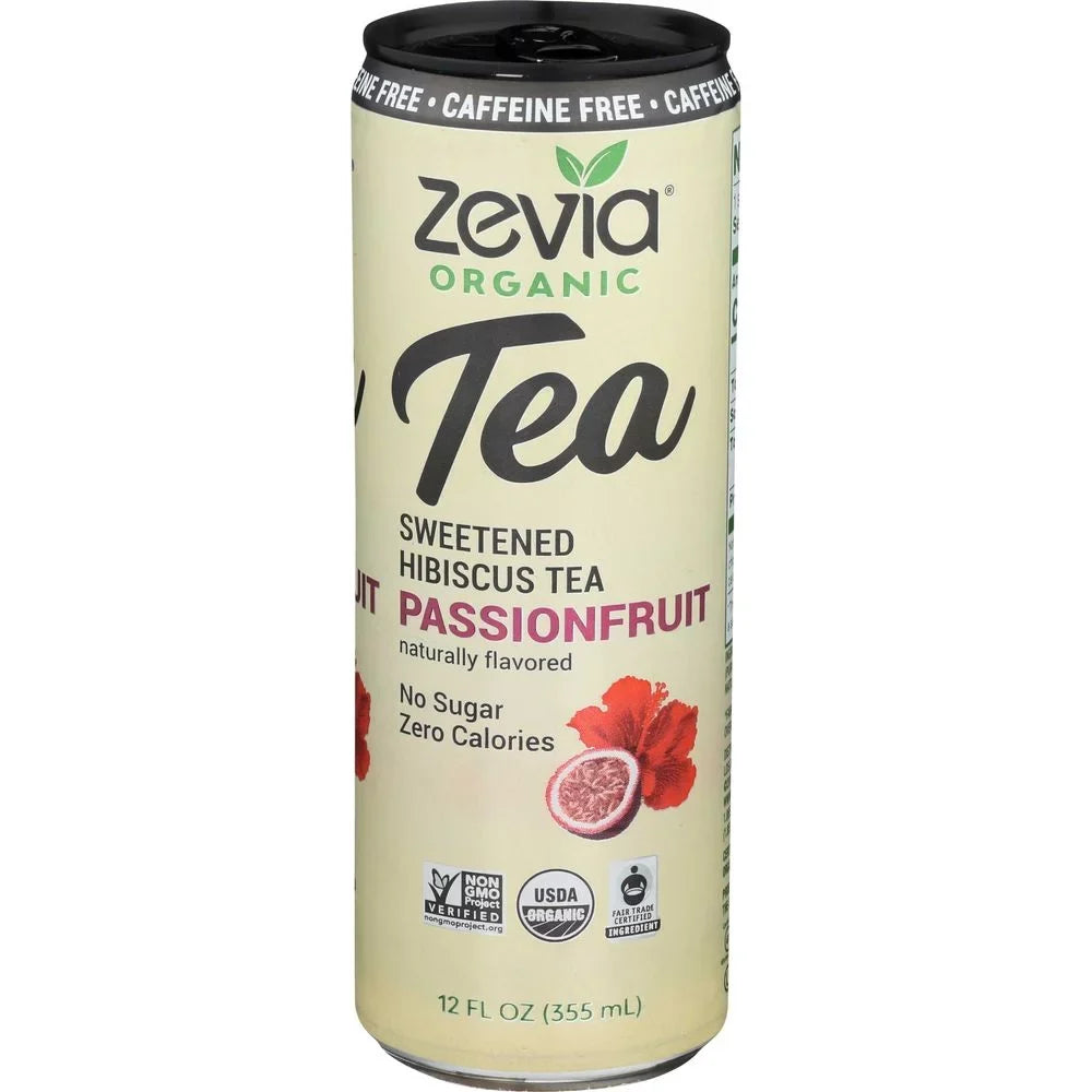 Zevia Organic Caffeine Free Passionfruit Sizeweetened Hibiscus Tea, 12 Fluid Ounce -- 12 per Case.
