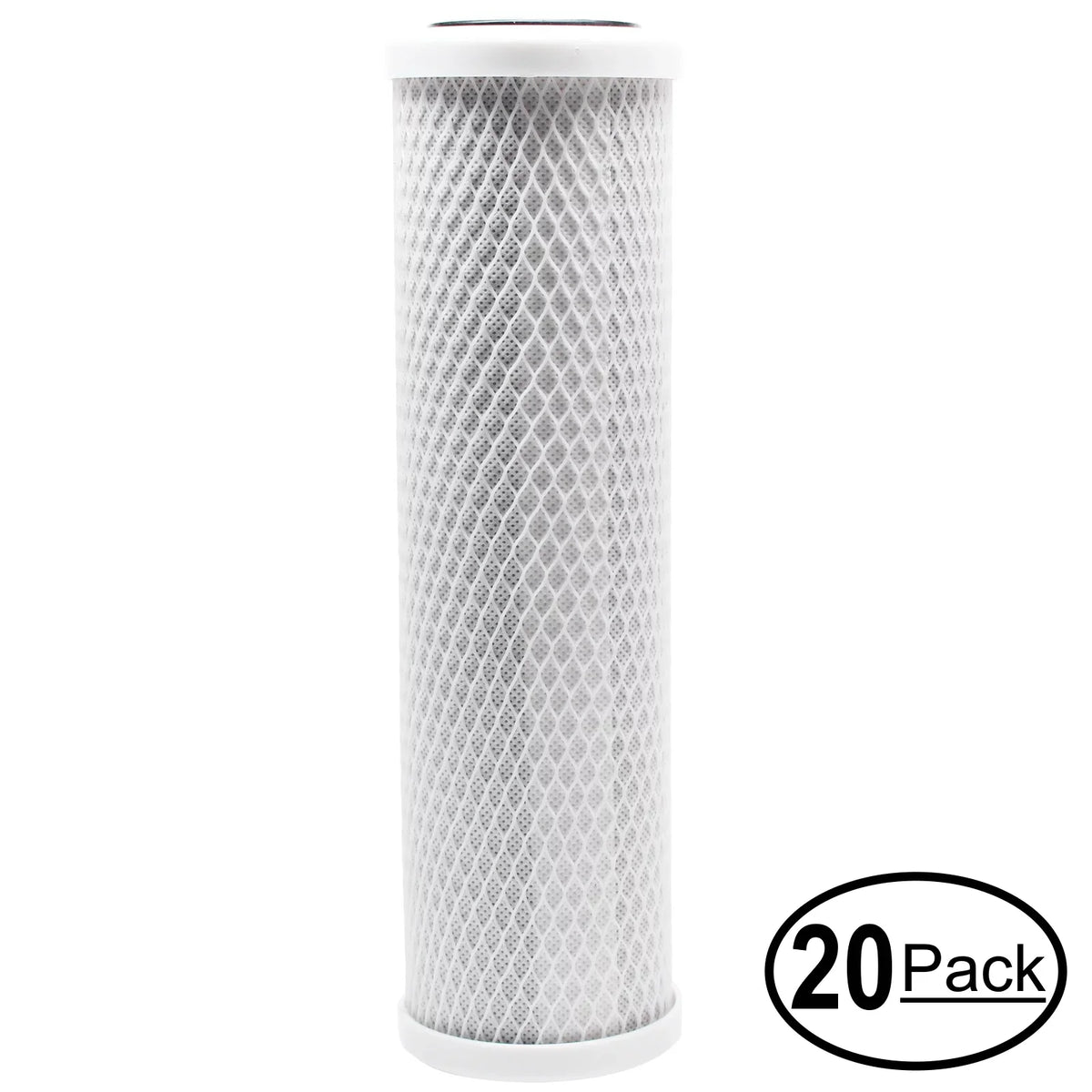 20-Pack Replacement for AMPAC USizeA AP-CT20CL Activated Carbon Block Filter - Universal 10 inch Filter for AMPAC USizeA DUAL COUNTER TOP WATER FILTER - Denali Pure Brand