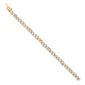 14k Tri Color Gold Sizetamp Nugget Cuban Link Bracelet - 7" | Elegant 3C Gold Chain Bracelets for Women and Men| Weight 6.3 | Men’s Jewelry for Gift