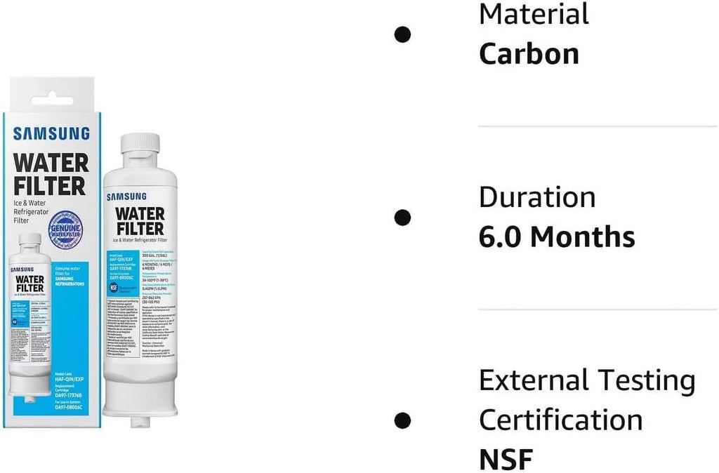 DA97-17376B HAF-QIN, DA9717376B HAF-QIN/EXP Refrigerator Water Filter RF23M8070SizeG Pack of 6