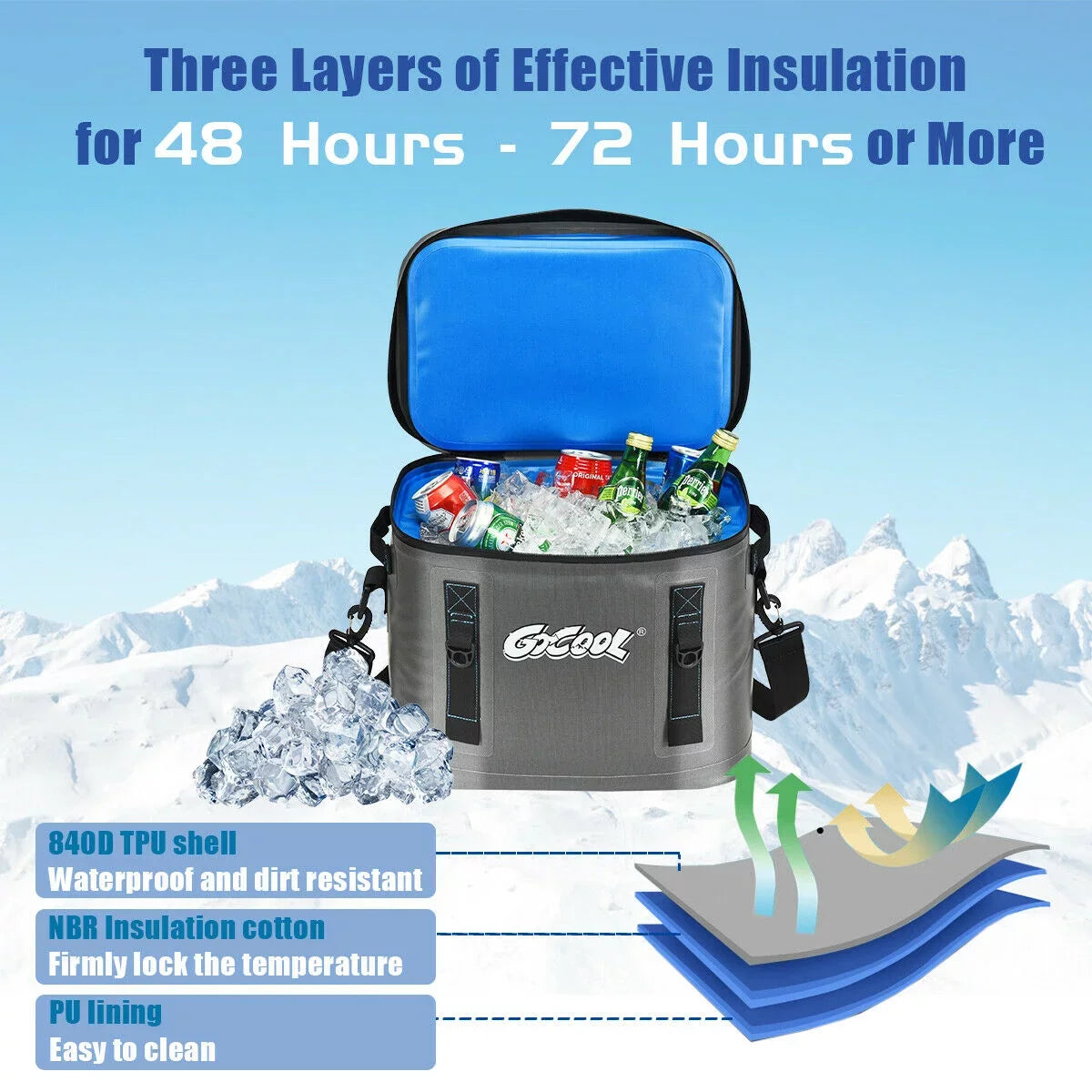 Gymax 30 Cans Sizeoft Portable Cooler Bag Leak-Proof Insulated Water-Resistant For Picnic