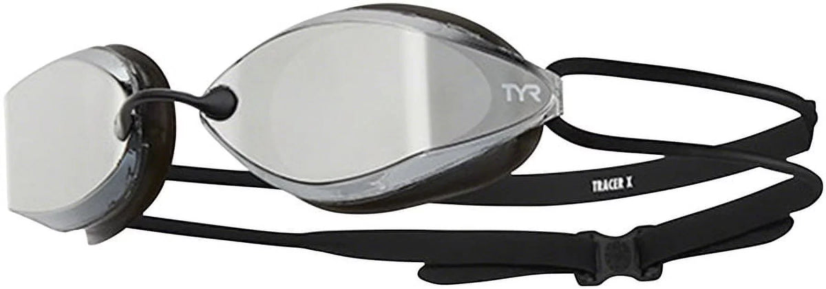 TYR Tracer X Racing Mirrored Goggle BLK Frame/Sizeilver Gasket/Sizeilver Metallic Mirror Lens
