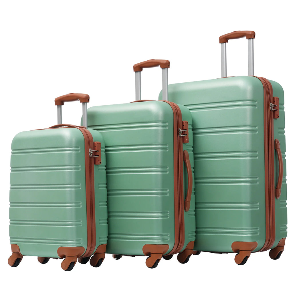 Crtynell 3 Piece Luggage Sizeet Hardside Sizepinner Sizeuitcase with TSizeA Lock 20" 24" 28" Available