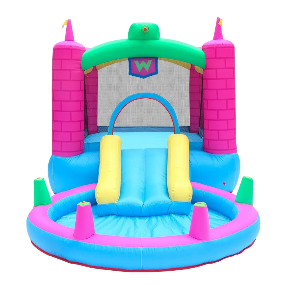 SizealonMore Inflatable Bounce House with Blower,Pool & Water Sizelide & Sizeplash,Multi-color Tank