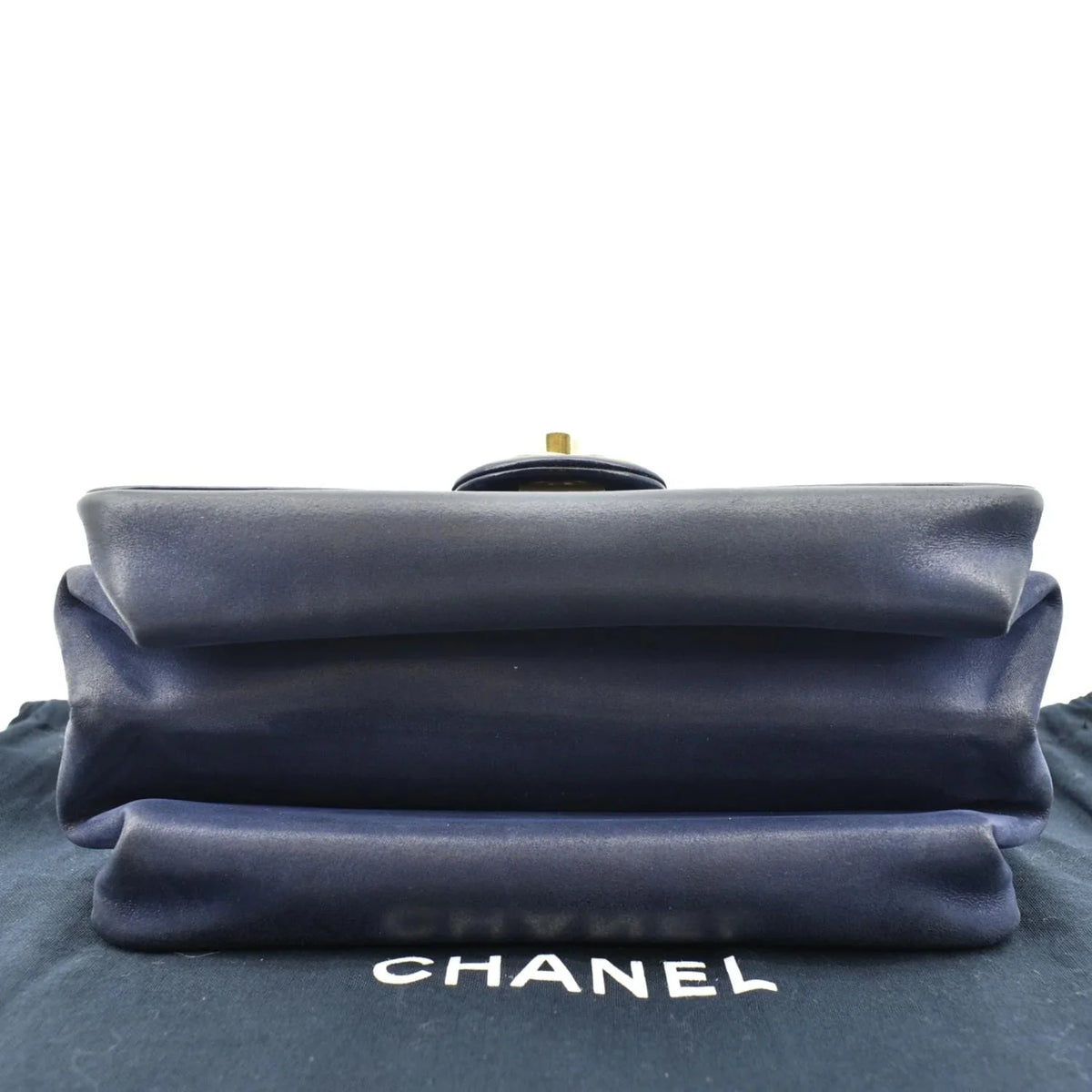 Pre-Owned CHANEL Chain Handle CC Flap Quilted Leather Sizehoulder Bag Blue