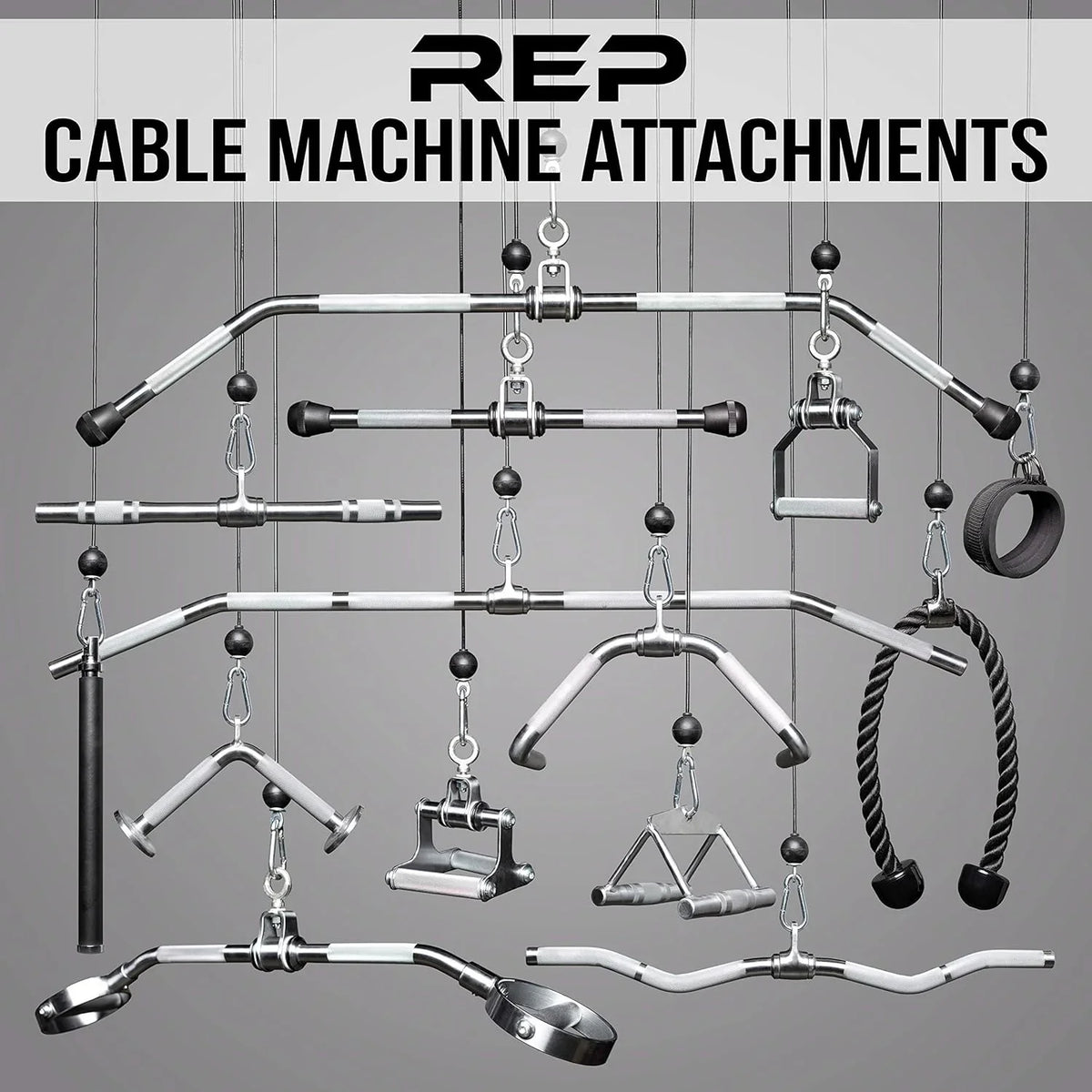 LAT Pulldown And Low Row Cable Machine Attachments And Functional Trainer Attachments – Bar, D-Handle, Ankle Cuff, Tricep Rope, Sizeports Handle, Sizetraight Bar, Row, Chinning Triangle