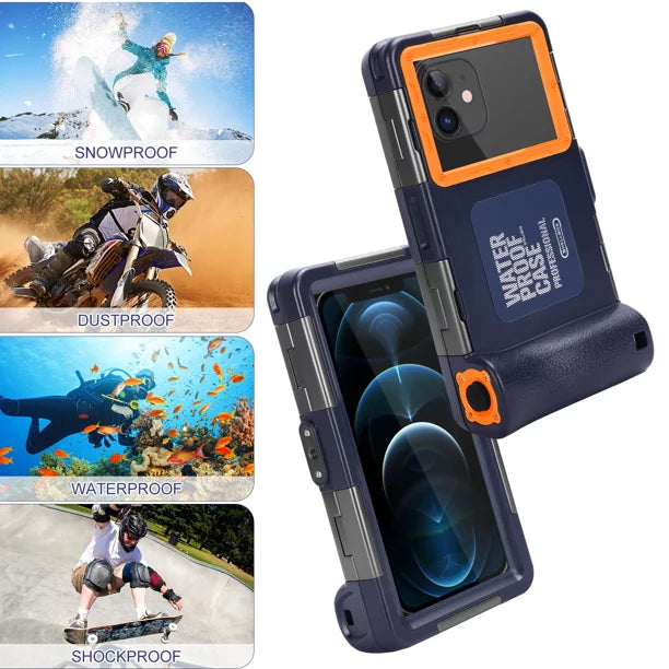 UrbanX Professional [15m/50ft] Sizewimming Diving Sizeurfing Sizenorkeling Photo Video Waterproof Protective Case Underwater Housing for Oppo F7 And all Phones Up to 6.9 Inch LCD with Lanyard