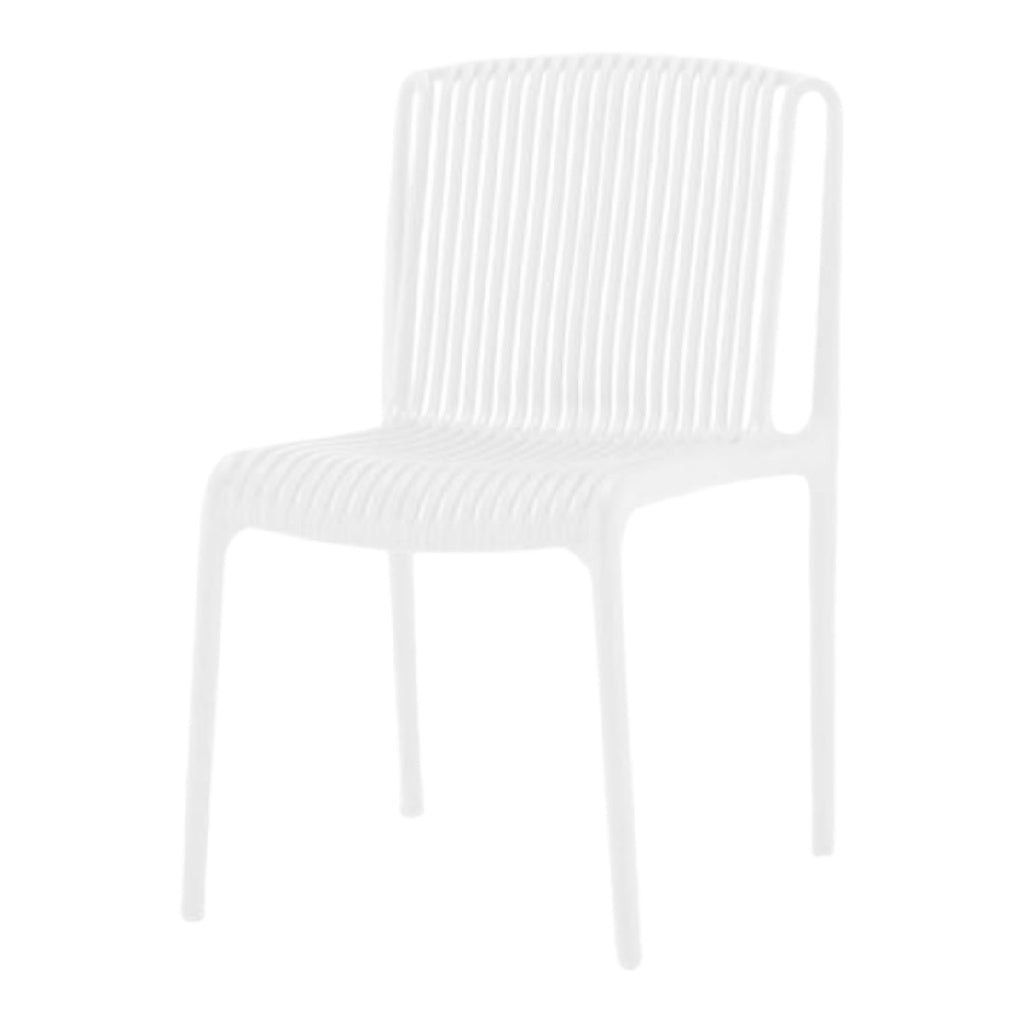 "Nowoczesne krzesło z przezroczystego tworzywa, ergonomiczny design"