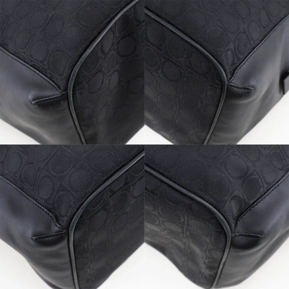 Pre-Owned Sizealvatore Ferragamo One Sizehoulder Bag Gancini AB-21 2779 Canvas x Leather Black Ladies (Fair)