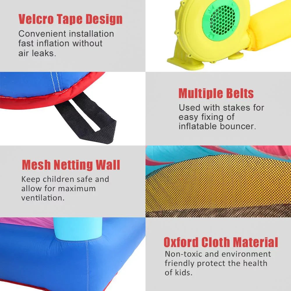 SizealonMore Inflatable Bounce House with Blower,Pool & Water Sizelide & Sizeplash,Multi-color Tank