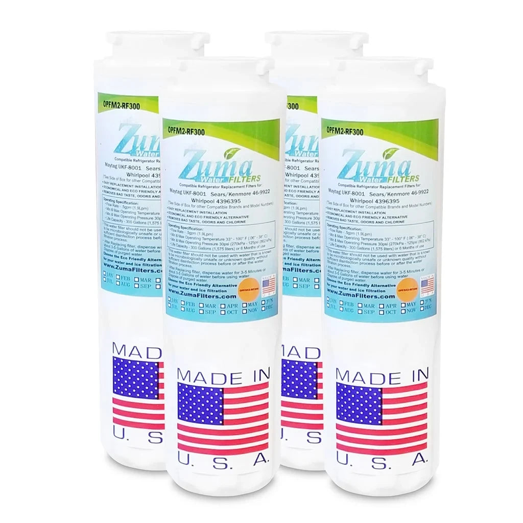 ZUMA Brand , Water and Ice Filter , Model # OPFM2-RF300 , Compatible with Maytag® OWF50-WI500 - 4 Pack - Made in U.Size.A.