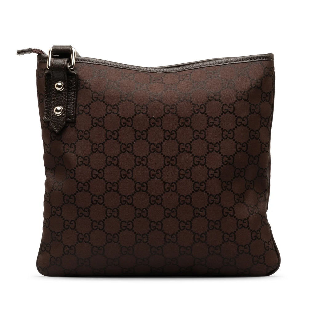 Pre-Owned Authenticated Gucci GG Jolicoeur Crossbody Nylon Fabric Brown Crossbody Bag Unisex (Good)