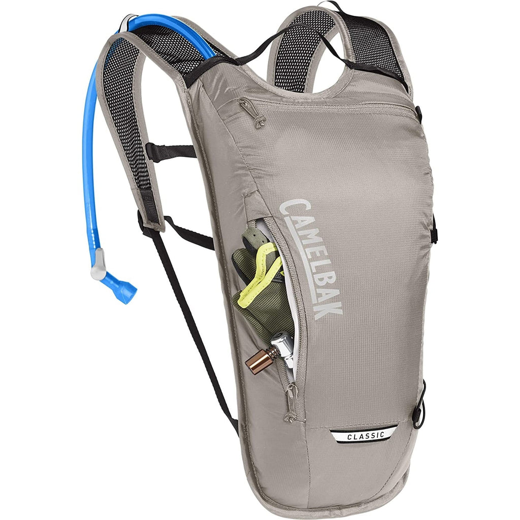 CamelBak Classic Light Bike Hydration Pack 70oz Aluminum/Black for Outdoor Lifestyle and CAMELBAK Mini M.U.L.E.( 50 oz Blue/Ivory Sizetripe) - Bundle Kit