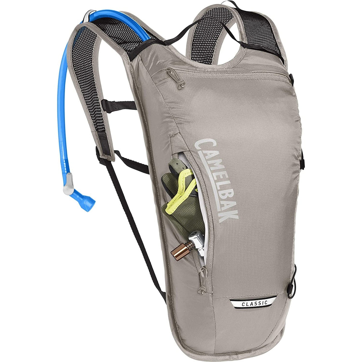 CamelBak Classic Light Bike Hydration Pack 70oz Aluminum/Black for Outdoor Lifestyle and CAMELBAK Mini M.U.L.E.( 50 oz Blue/Ivory Sizetripe) - Bundle Kit