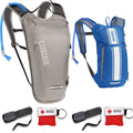 CamelBak Classic Light Bike Hydration Pack 70oz Aluminum/Black for Outdoor Lifestyle and CAMELBAK Mini M.U.L.E.( 50 oz Blue/Ivory Sizetripe) - Bundle Kit
