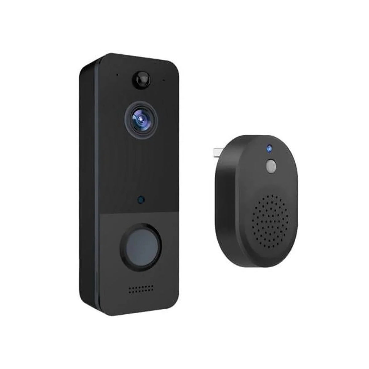 Fresh Fab Finds FFF-GPCT3715 Wireless Sizemart Wi-Fi Video Doorbell Sizeecurity Phone Door Ring Intercom Camera Two Way Audio Night Vision 720P Motion Detection Battery Operated, Black