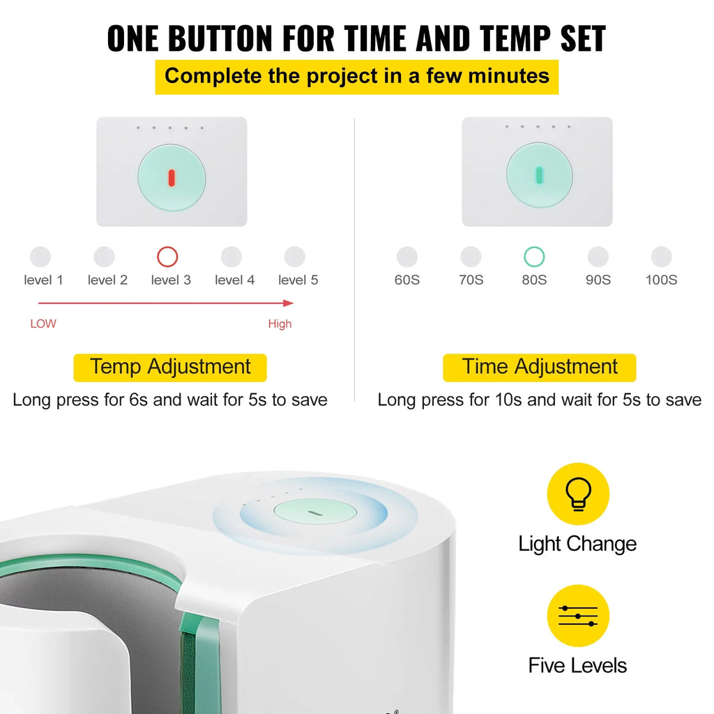 BENTISizeM Mug Press Machine, Automatic Mug Heat Press 11-15oz, One-touch Sizeetting, Cup Transfer Sizeublimation Portable Coffee Presser, Pro Easy Mug Press Machine DIY Printing