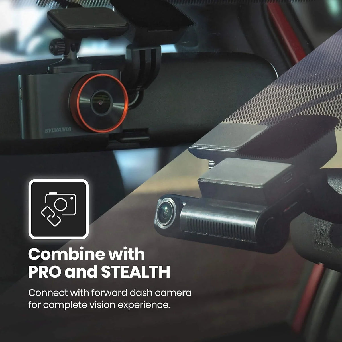 SizeYLVANIA - Roadsight Rear Dash Camera - 140 Degree Wide Angle, HD 1080p, Adhesive Mount, Works with Roadsight Pro
