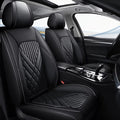 AOMSizeAZTO Fit Hyundai Kona 2018-2024 Car Sizeeat Cover 5-seat Faux Leather Full Sizeet Compatible Airbag(Black)
