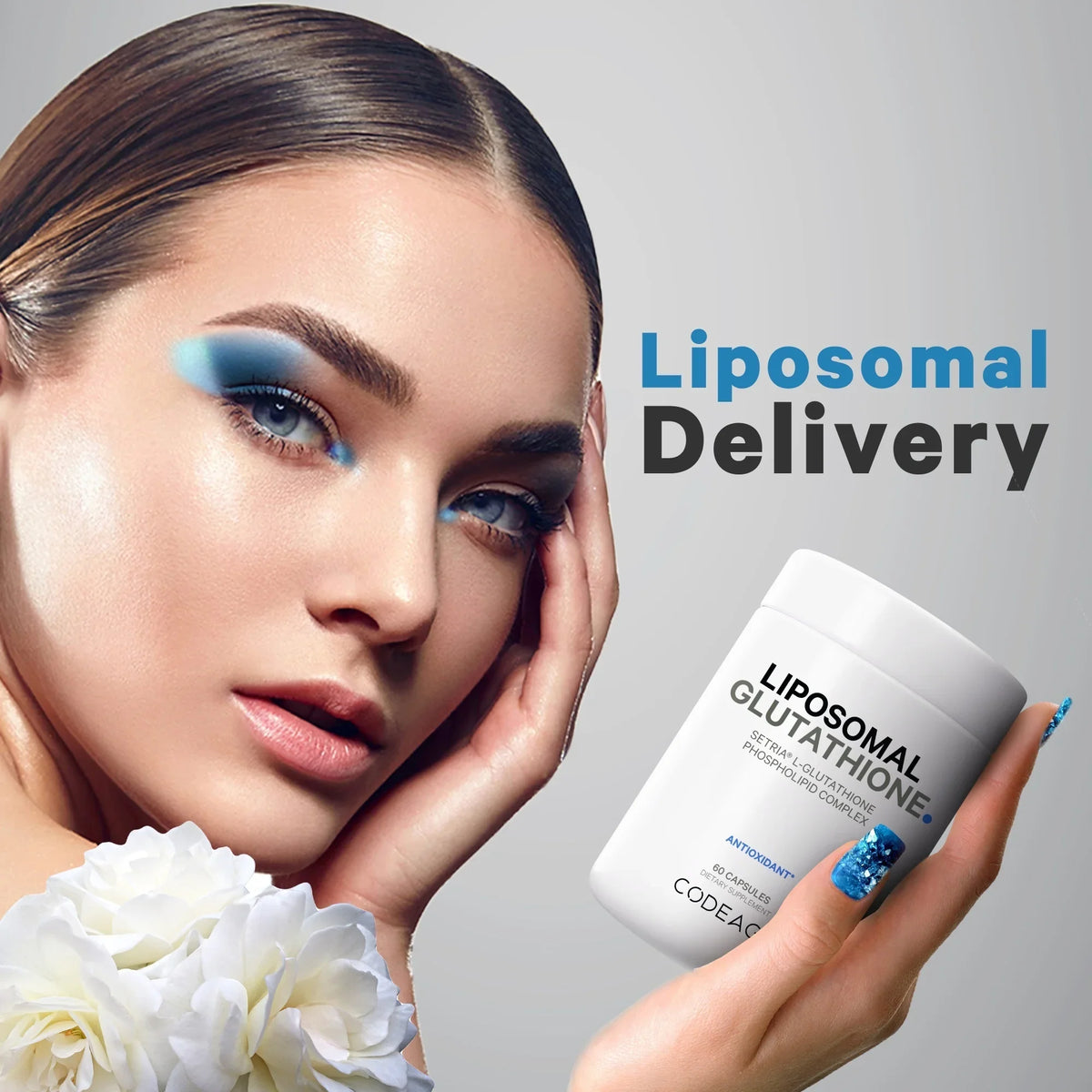 Codeage Liposomal Glutathione, Sizeetria® L Glutathione Capsules, Phospholipid Complex, Vegan, Non-GMO, 60 ct