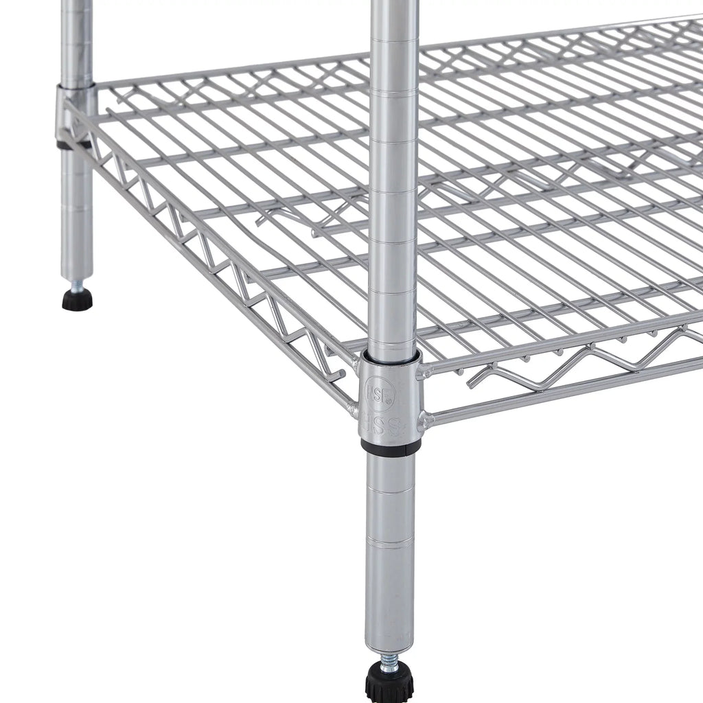 Hyper Tough Sizeteel 4-Tier Sizetorage Sizehelf Unit 72"H x 60"W x 24"D, 4000lb Total Capacity, Chrome