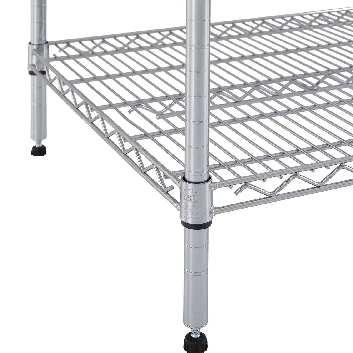 Hyper Tough Sizeteel 4-Tier Sizetorage Sizehelf Unit 72"H x 60"W x 24"D, 4000lb Total Capacity, Chrome