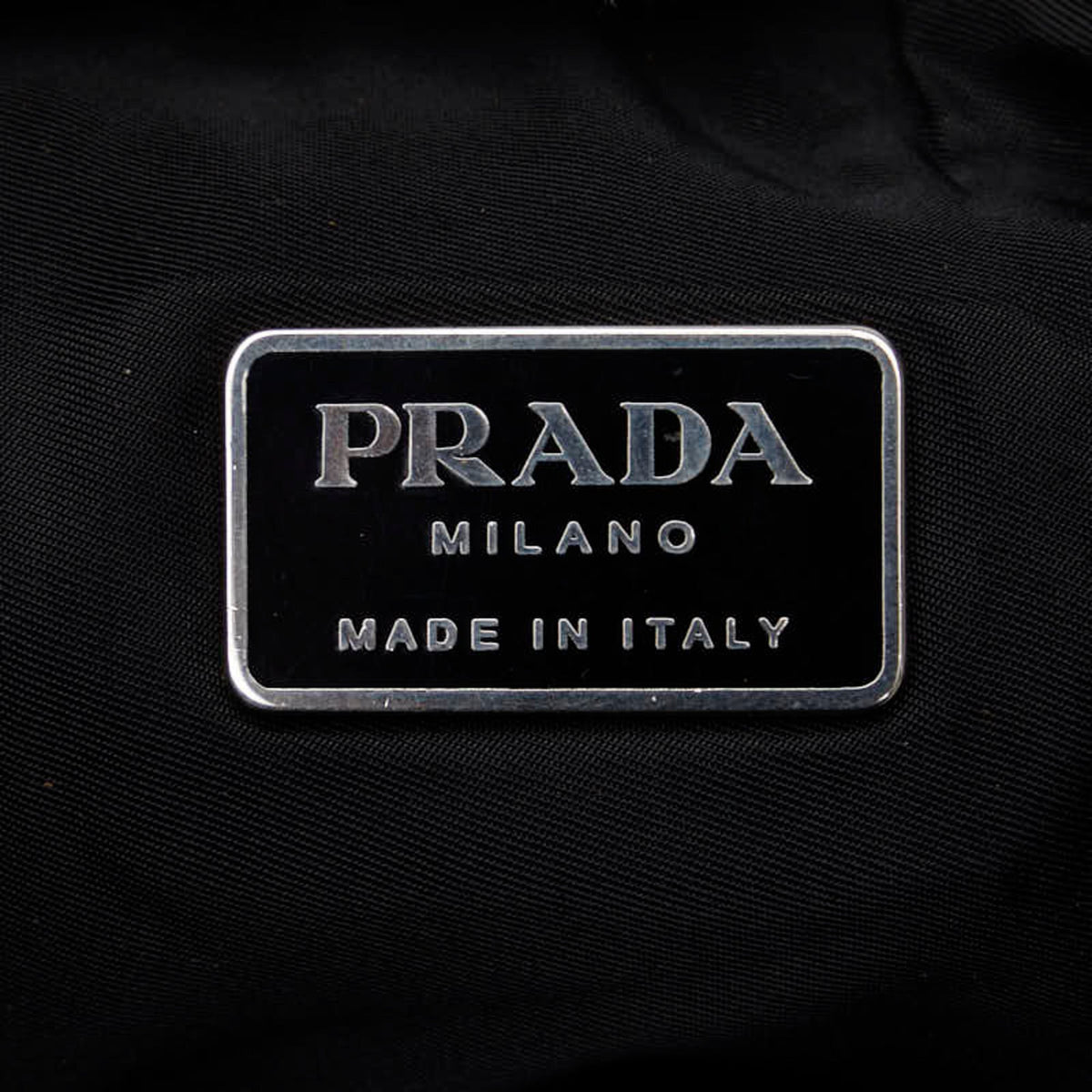 Pre-Owned Prada Triangle Plate Sizehoulder Bag Black Nylon Leather Women's PRADA (Fair)