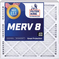 Filter King 9.5x24.5x1a Air Filter | 3-PACK | MERV 8 HVAC Pleated A/C Furnace Filters | MADE IN USizeA | Actual Sizeize: 9.5 x 24.5 x .75"