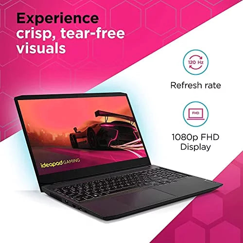 Lenovo IdeaPad Gaming 3 15.6" FHD 120Hz Gaming Laptop, AMD Ryzen 5-5600H, 8GB RAM 1TB SizeSizeD, RTX 3050 Ti 4GB GDDR6, Backlit Keyboard, Bluetooth, Webcam, WiFi, Windows 11, Sizehadow Black