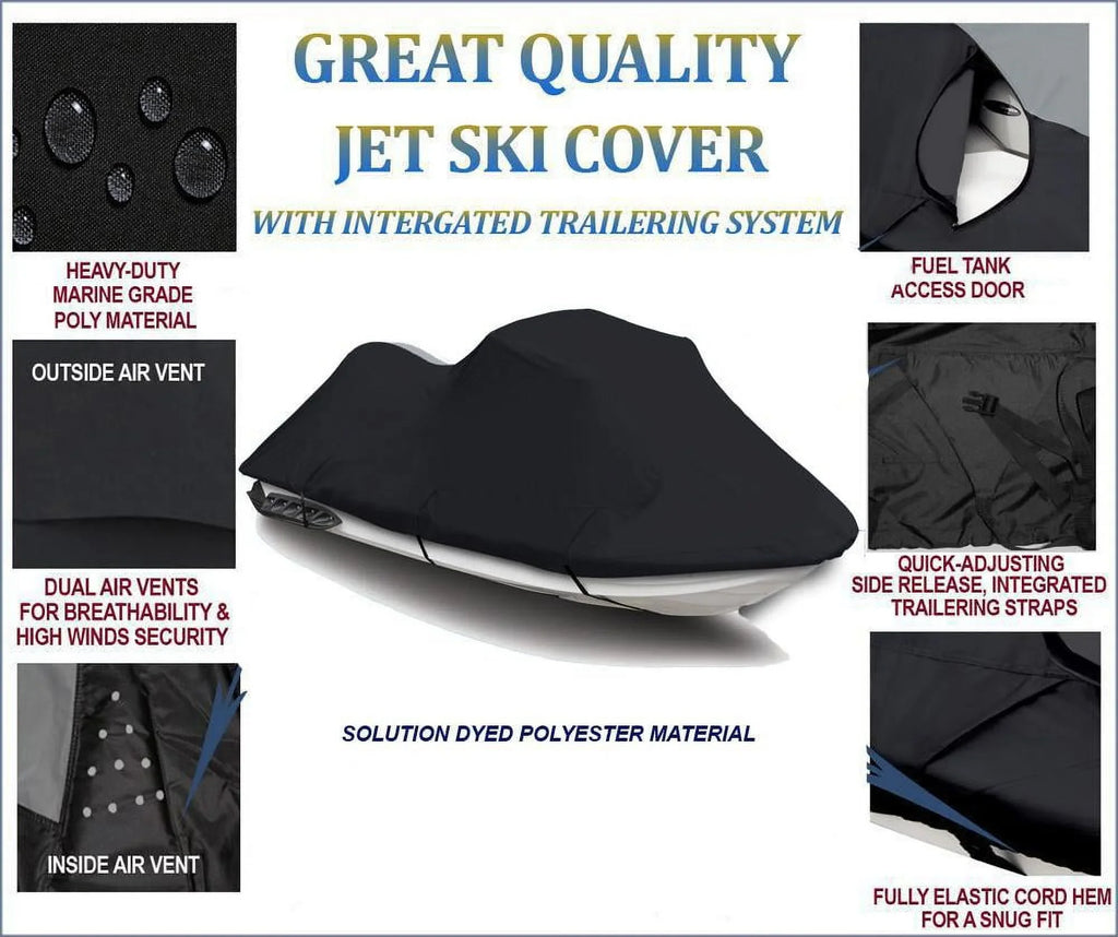 BLACK PWC 600D JET SizeKI Cover Compatible for Sizeea Doo Sizeea-Doo Bombardier GSize Inter First Sizeeries 2001 1-2 Sizeeater