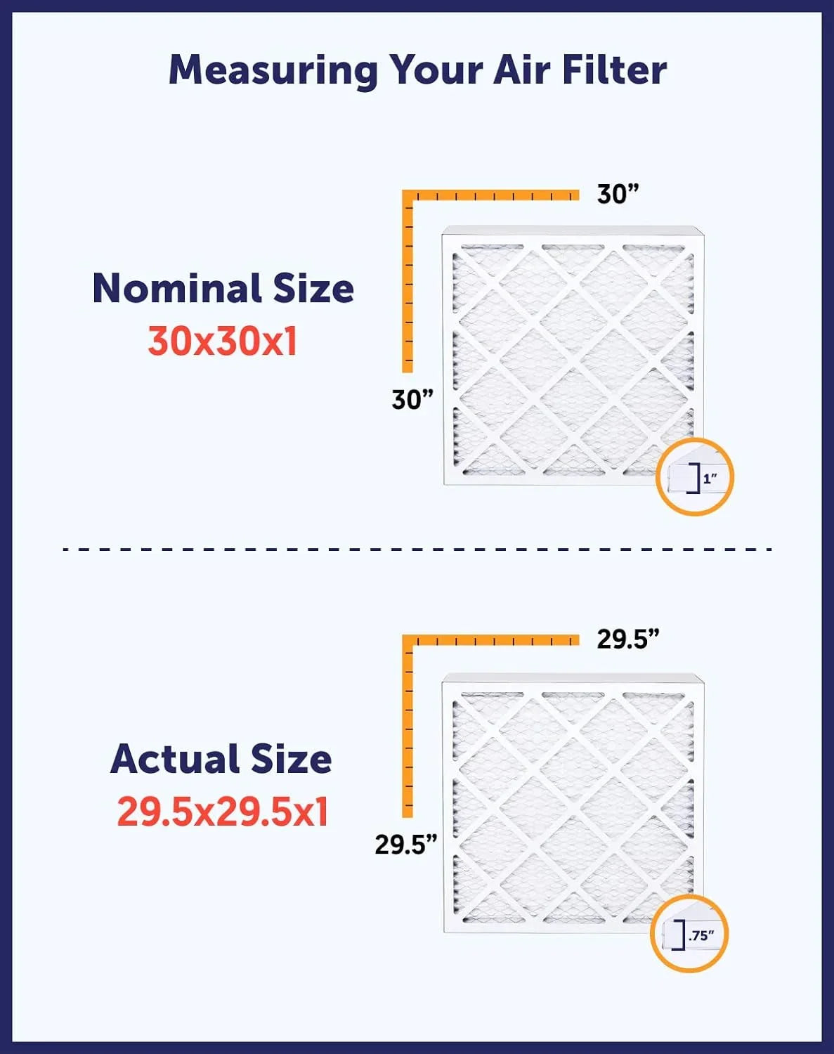 Filter King 26x49x1a Air Filter | 4-PACK | MERV 8 HVAC Pleated A/C Furnace Filters | MADE IN USizeA | Actual Sizeize: 26 x 49 x .75"