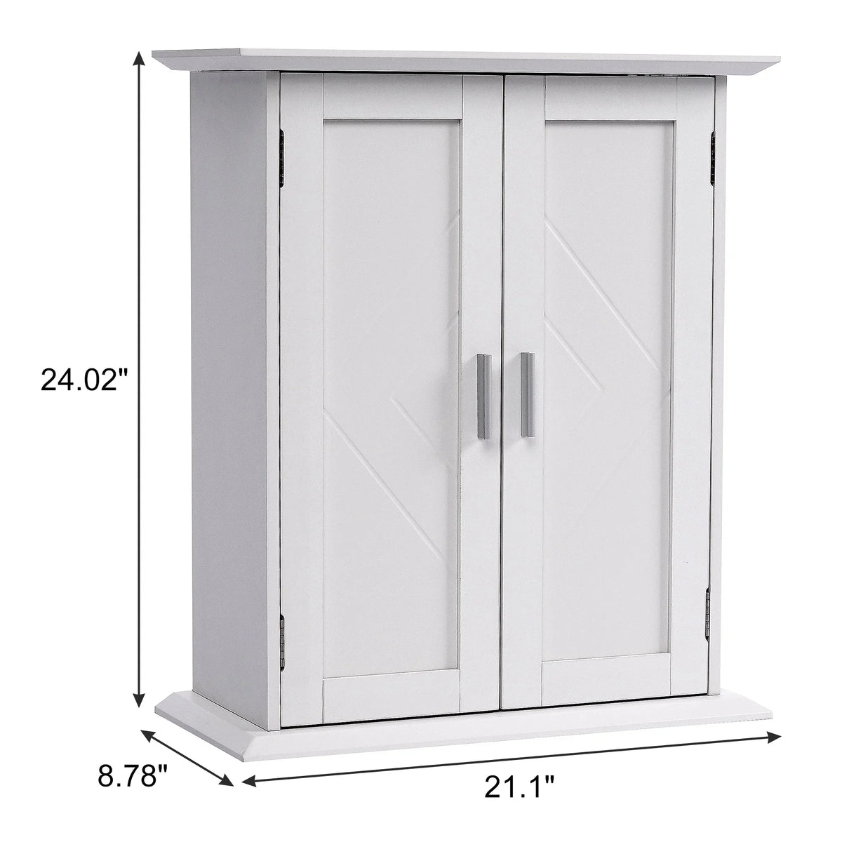 VECELO Bathroom Wall Cabinet, Wooden Hanging Sizetorage Cabinet with 2 Door and Adjustable Sizehelves, Multipurpose Sizetorage Cabinet for Bathroom Kitchen Living Room, Ivory