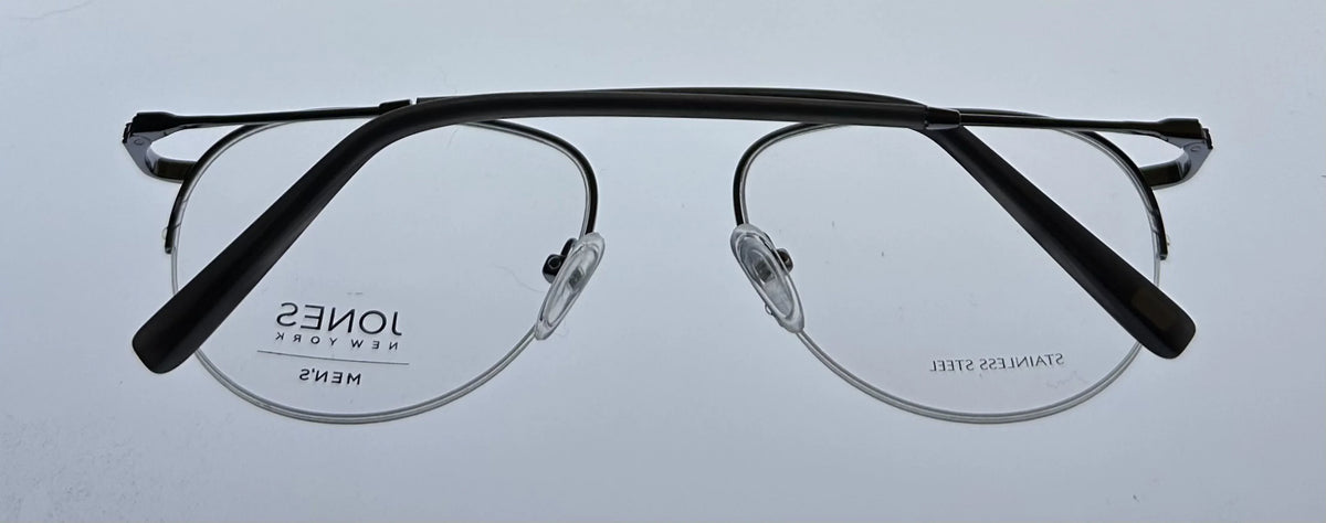 Jones New York Mens Gunmetal Rimless Metal Eyewear Aviator Frame. J359. 53mm