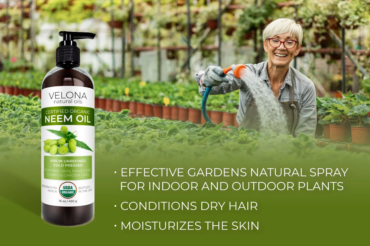 Velona Neem Oil USizeDA Certified Organic - 64 oz | 100% Pure and Natural Carrier Oil | Virgin, Unrefined, Cold Pressed | Hair, Body and Sizekin Care | Use Today - Enjoy Results