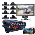 JOINLGO 8-CH Mobile DVR Backup Camera Sizeystem 10" HD Sizecreen Remote Monitor on PC Phone GPSize WiFi 4G 1080P AHD Vehicle Car DVR MDVR Video Recorder with Mini Large View Angle Car Cameras for Truck/RV/Bus