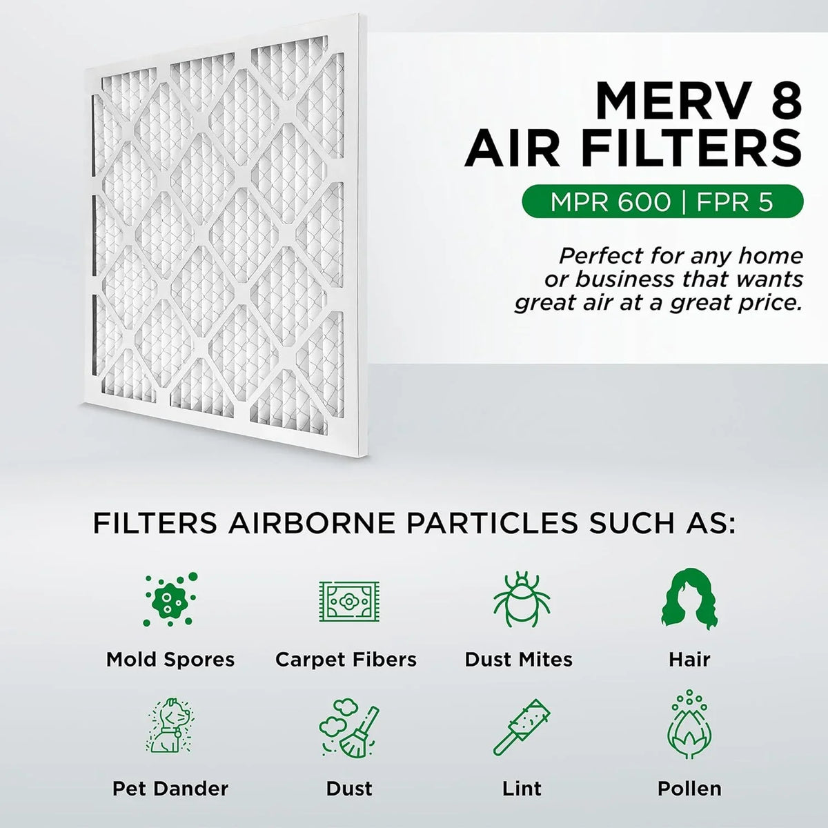 20X24x4 MERV 8 Pleated HV Furne Air Filters. Case Of 6. Ext Sizeize: 19-3/8 X 23-3/8 X 3-3/4