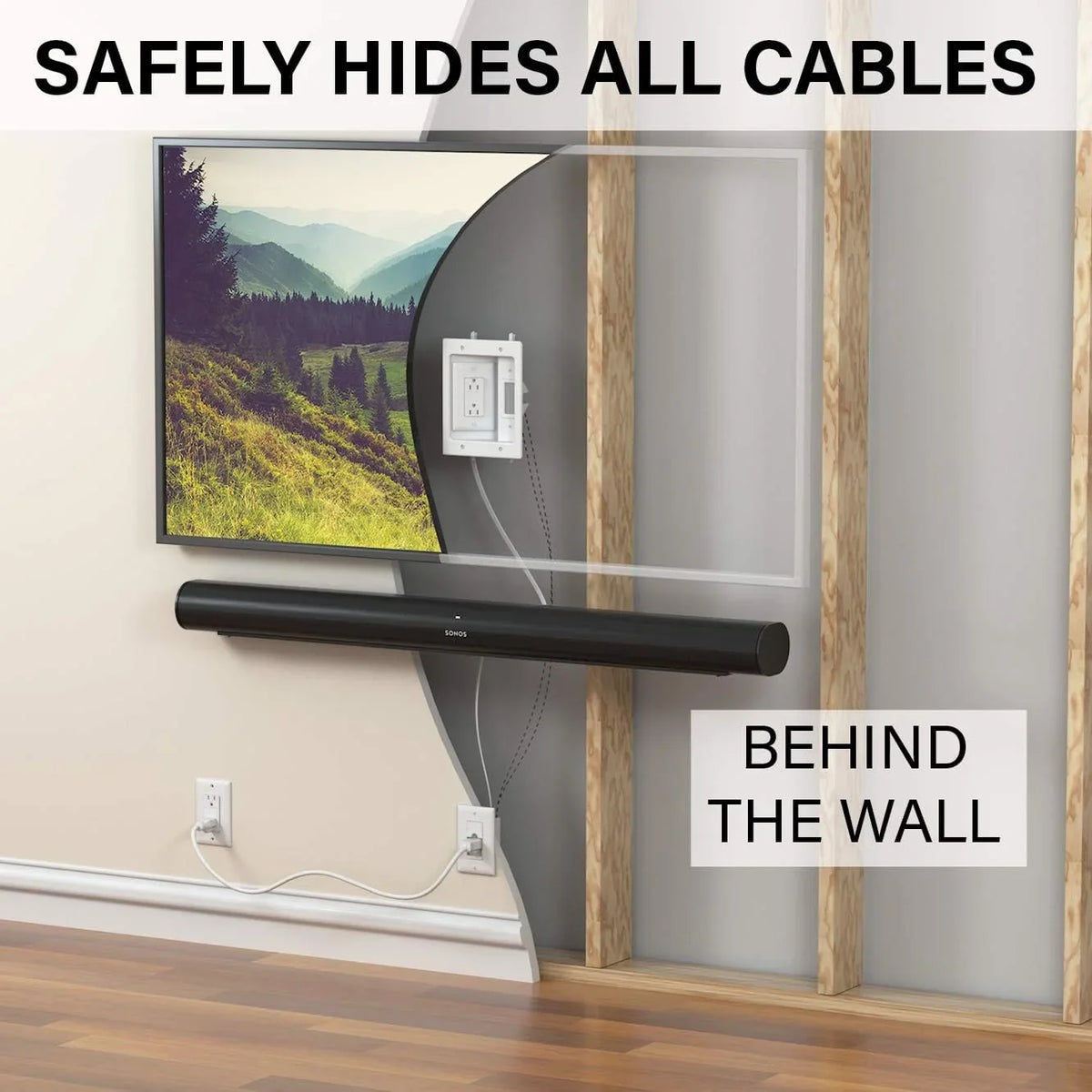 Open Box SizeANUSize In-wall Cable Management Kit for Mounted TV & Sizeoundbar WSizeIWPSizeB1-W1 - Ivory
