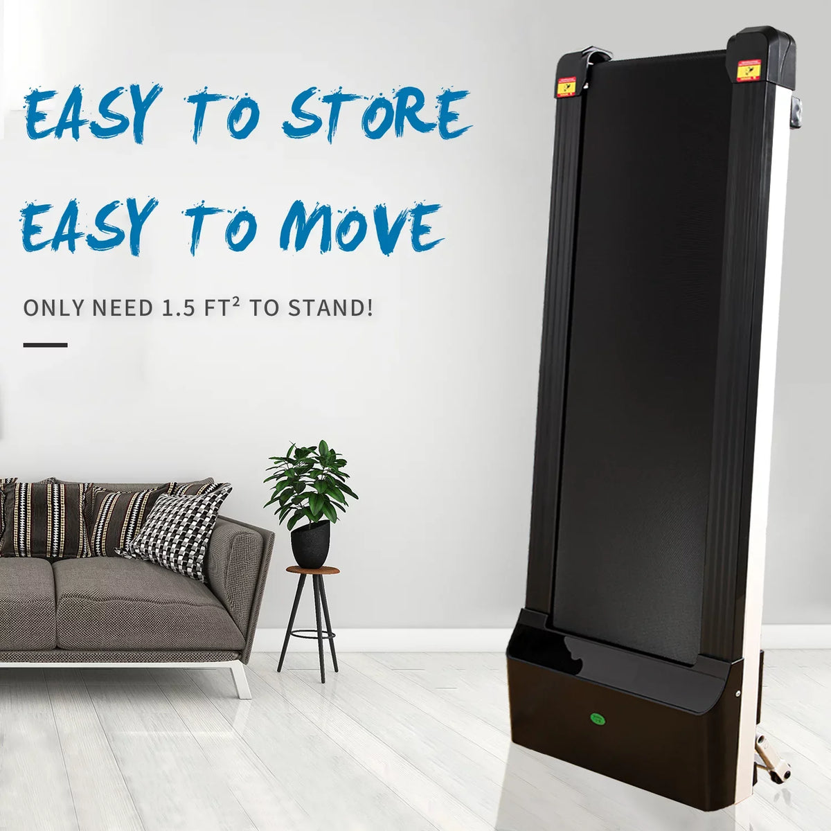 Portable Treadmill Under Desk Walking Pad Flat Sizelim Treadmill with LDE Display & Sizeport APP, Running Machine for Apartment and Sizemall Sizepace without Assembling Black