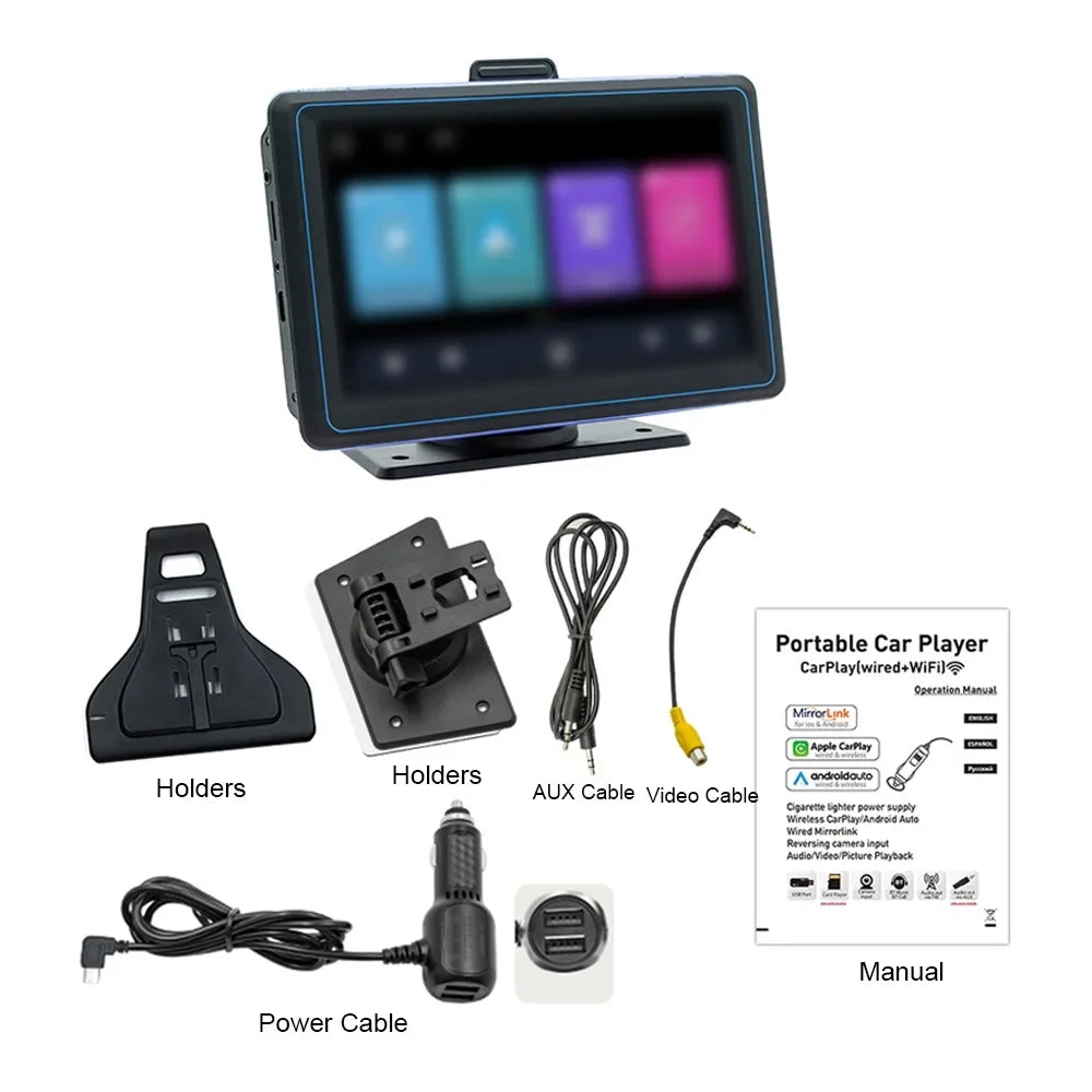 Apexeon Car Sizetereo,Camera Dual MP5 Player Dual USizeB Car Audio Portable Car 7'' 720P 5.0  Compatible Car Sizetereo 5.0 Compatible USizeB BT Receiver BT 5.0 12 Auto Compatible Android Sizetereo 720P Car