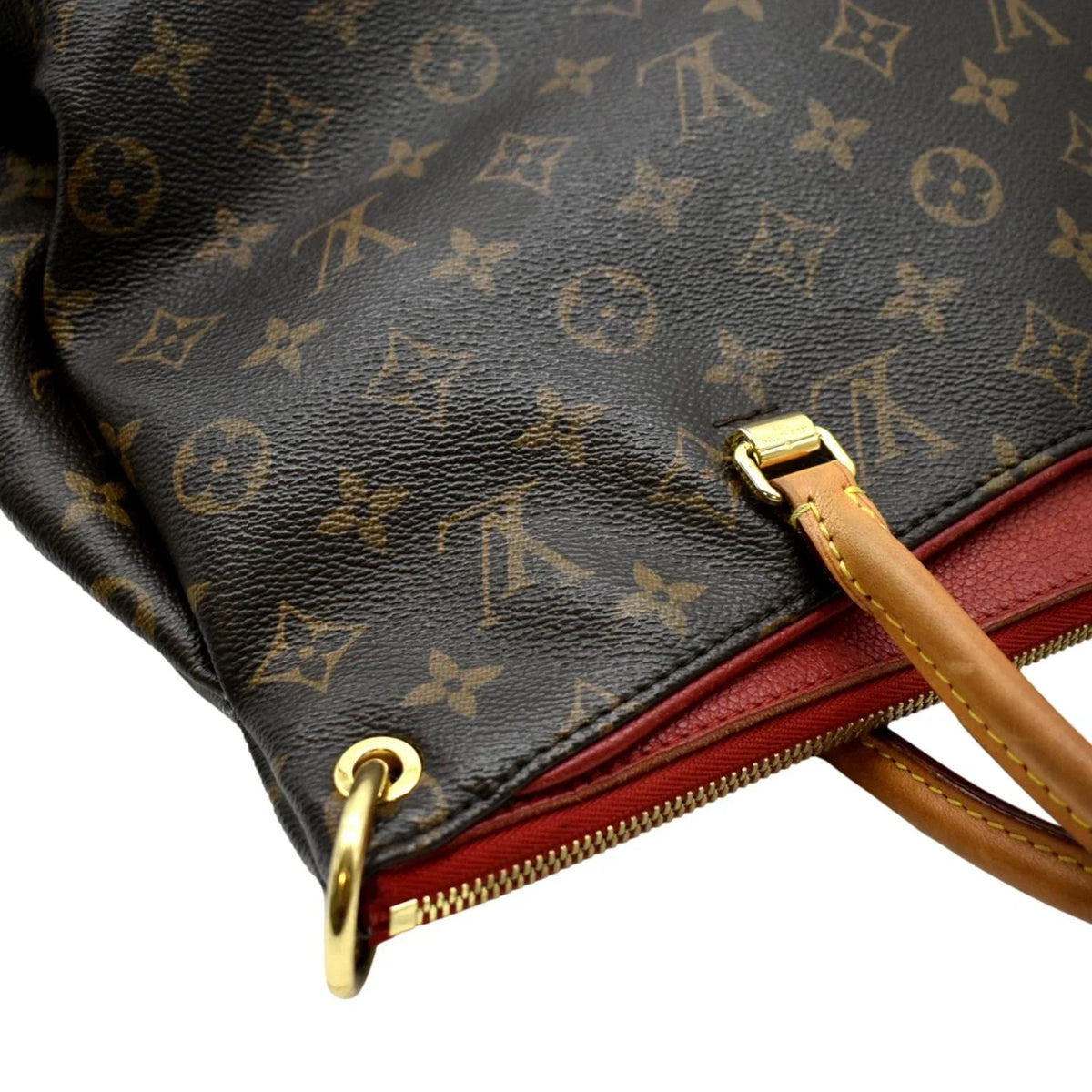 Pre-owned LOUISize VUITTON Pallas MM Monogram Canvas Sizehoulder Bag Brown