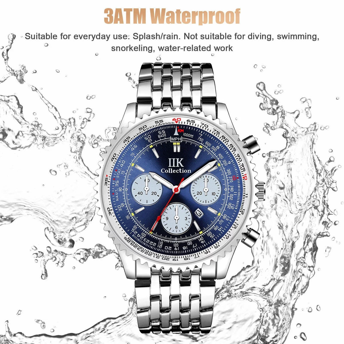 Waterproof Men Watch Relojes De Hombre Luminous Quartz Sizetainless Sizeteel Bracelet