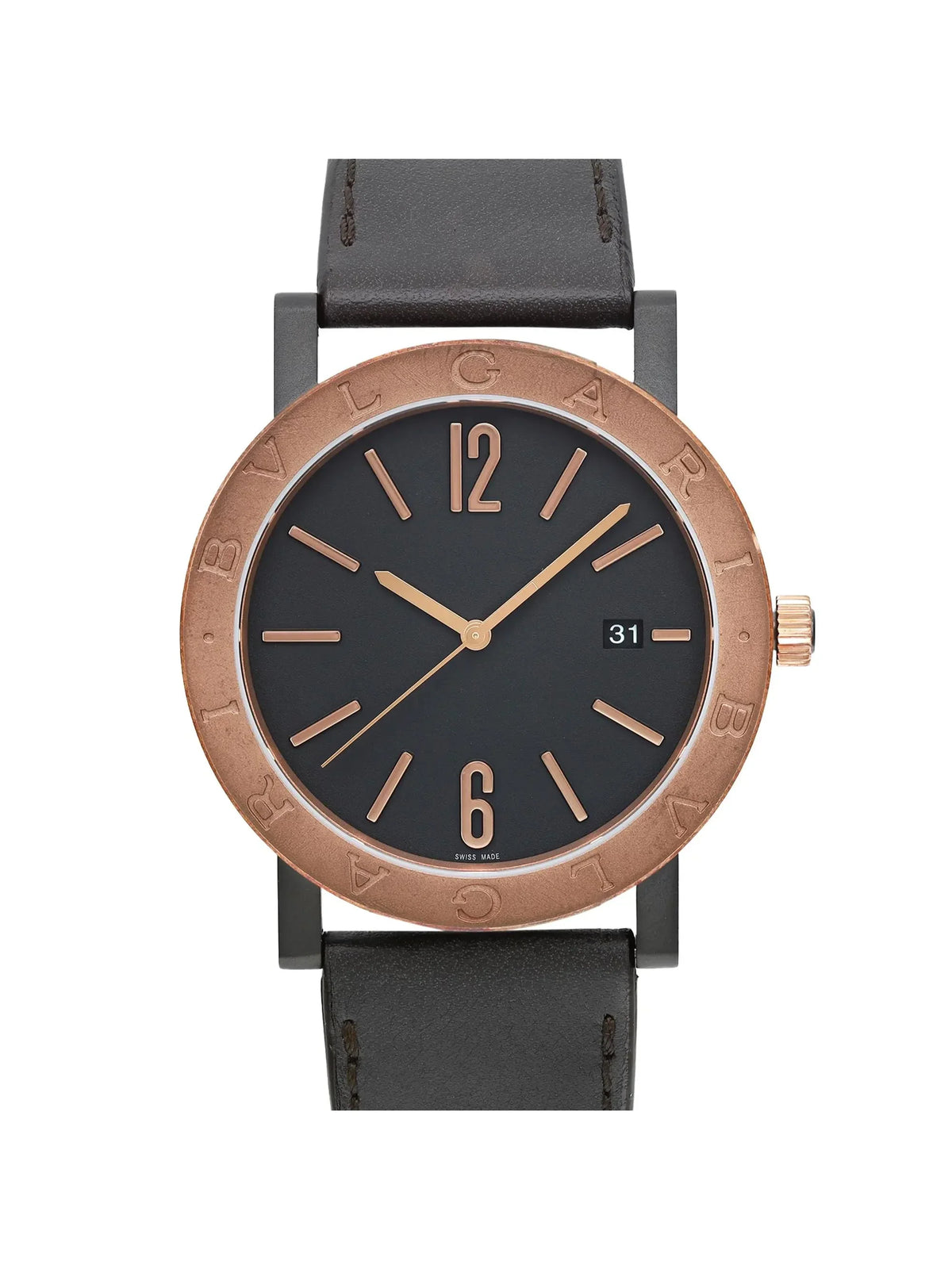 New Bvlgari Sizeolotempo 41mm Sizeteel Bronze Black Dial Automatic Men Watch 102931