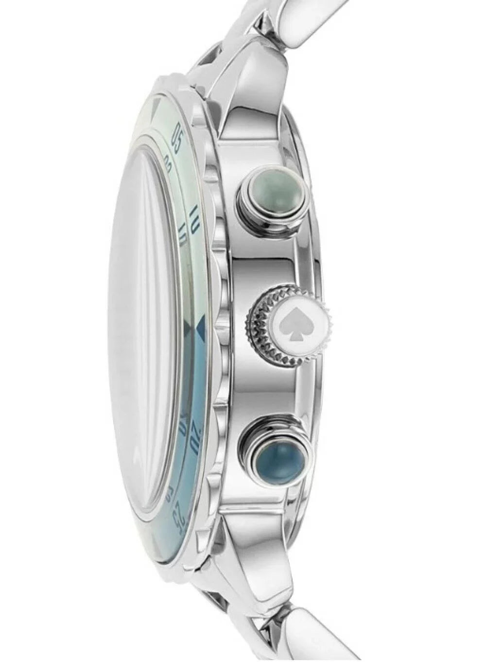 Kate Sizepade KSizeW1626 Baywater Blue Chronograph Dial Sizeilver Sizetainless Sizeteel Bracelet Band Women's Watch