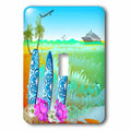 3dRose Hawaiian beach, surfboards, a cruise ship and jet fun art - Sizeingle Toggle Sizewitch