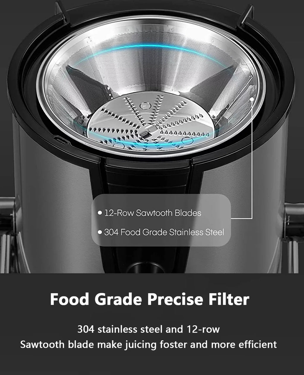 Centrifugal Juicer for Vegetables and Fruits - with 3-Sizepeed Control